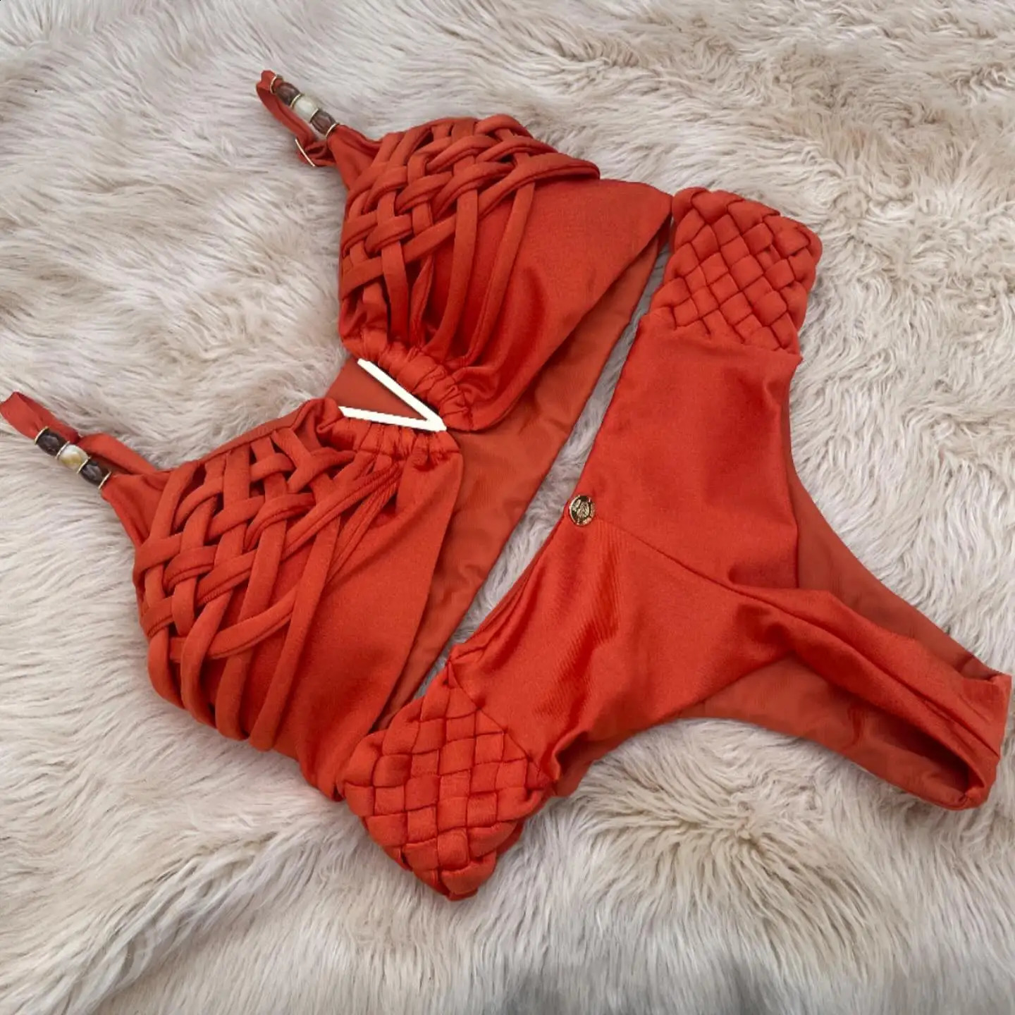 2-piece swimsuit sexy bikini womens swimsuit V-neck swimsuit push up Biquini crochet swimsuit beachwear 250110-image-1041499124