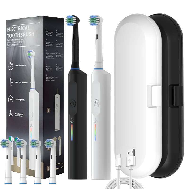 Electric Toothbrush Rotary Round Head Adult Soft Bristle Induction Automatic Men&#039;s And Women&#039;s Couples Set Compatible With OraL-image-1041597852