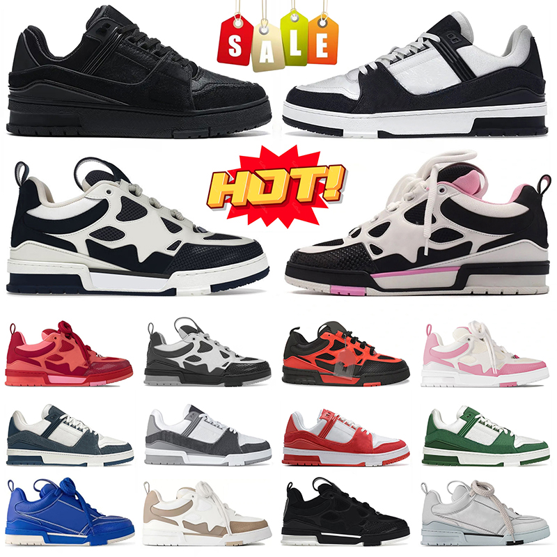 Top New Men Women Designer Shoes Skateboard Trainer Black White Baby Blue Navy Orange Green Yellow Pink Brown Sneakers Womens Mens Tennis Skate S