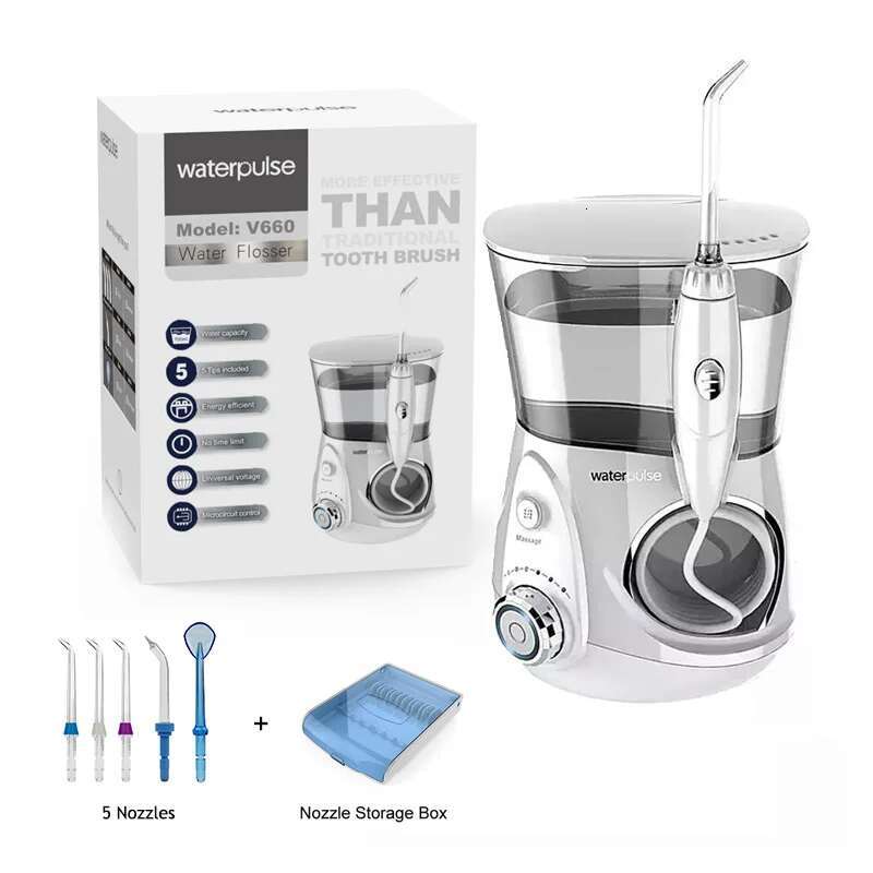 V660G Oral Irrigator, 12 levels Water sser nozzles + box Home appliance Dental water jet for teeth whitening-image-1041598053