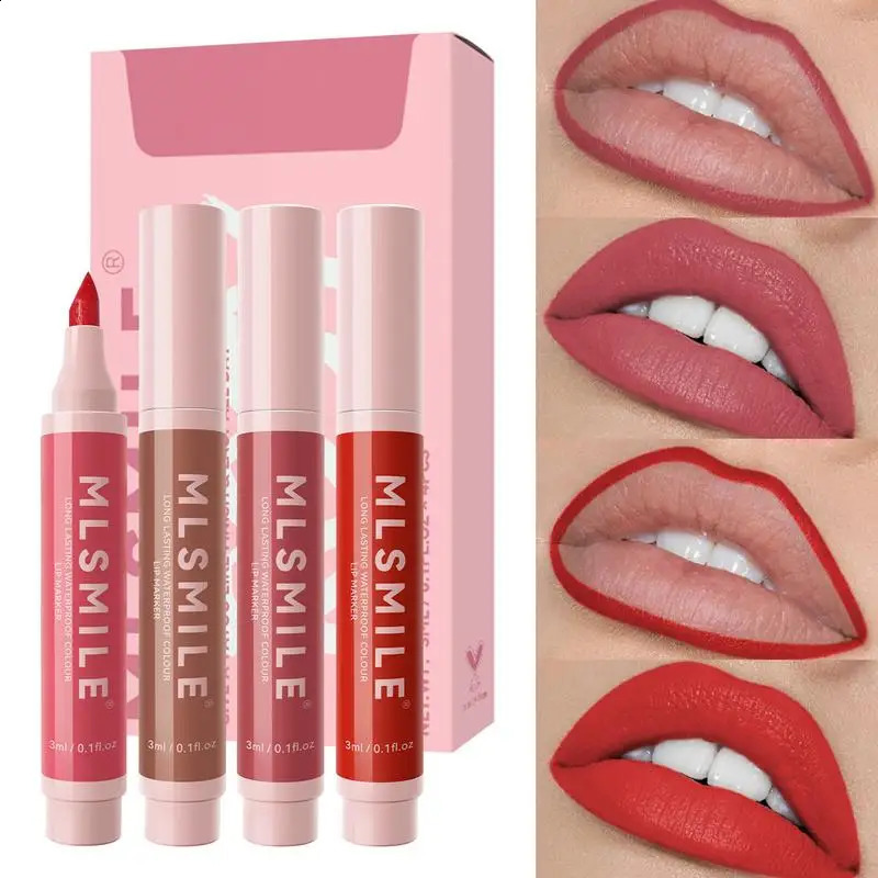Lip Stain Pen 4pcs Long Lasting Lip Pen Long Lasting Lip Stain Lip Pencil Longwear Lipstick Makeup Smooth Application Natural 250108-image-1041673730