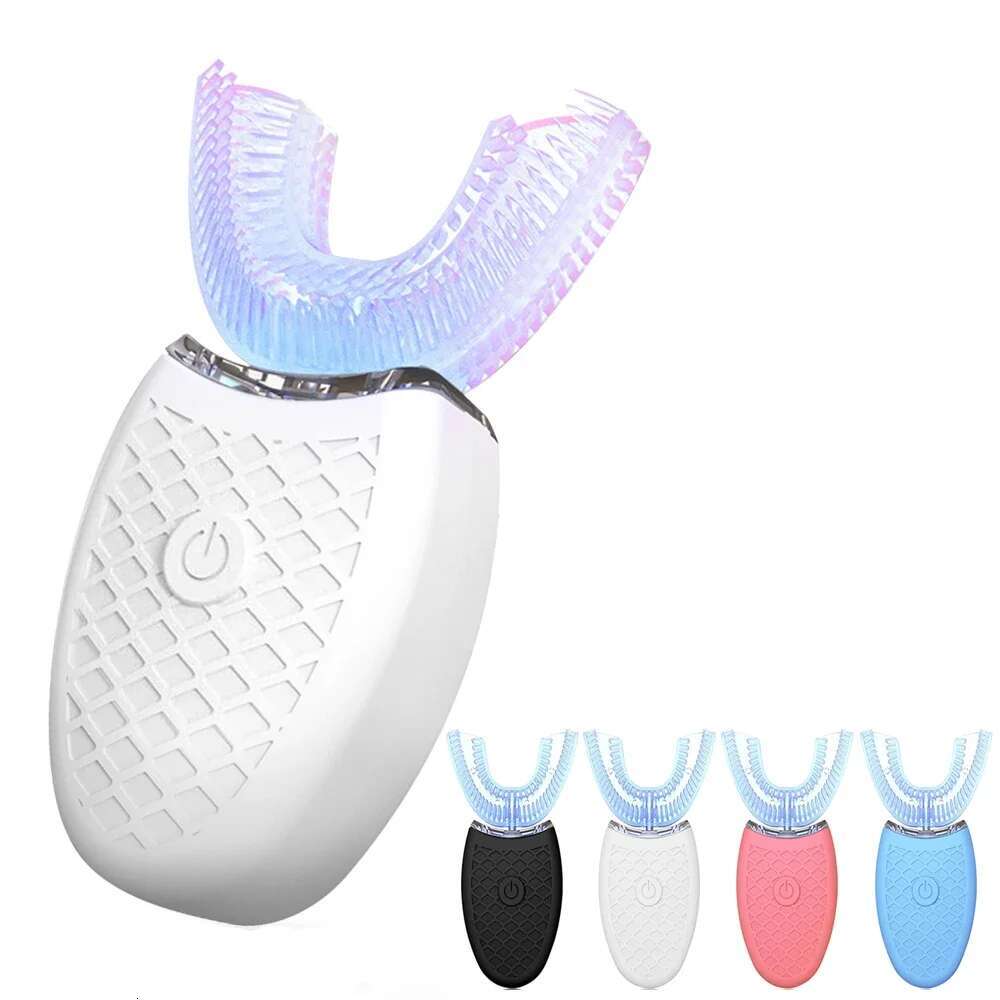 360 Degrees Intelligent Automatic Sonic Electric Toothbrush U Type 4 Modes Brush USB Charging Tooth Whitening Blue Light-image-1041598953
