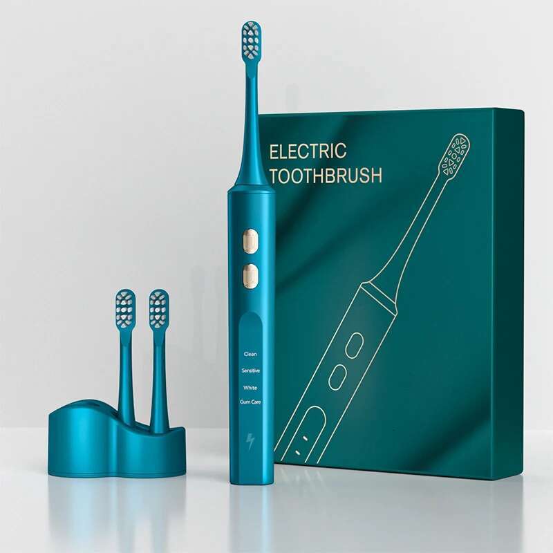 Electric Sonic Toothbrush Rechargeable for Adults 4-Speed Modes Ultrasonic Electronic Tooth Brushes with 2 Replacement Head IPX7-image-1041598807