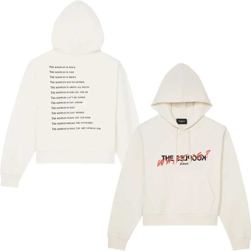 The Kooples Hoodie 26Ss New Designer Thick Mens Luxury Style Sweater Clothing Inspired Letter Print Spring Hoodie Men Kooples Versatile Cotton Blend