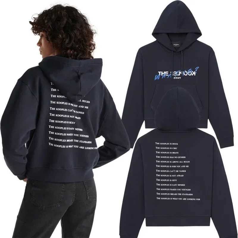 The Kooples Hoodie 26Ss New Designer Thick Mens Luxury Style Sweater Clothing Inspired Letter Print Spring Hoodie Men Kooples Versatile Cotton Blend