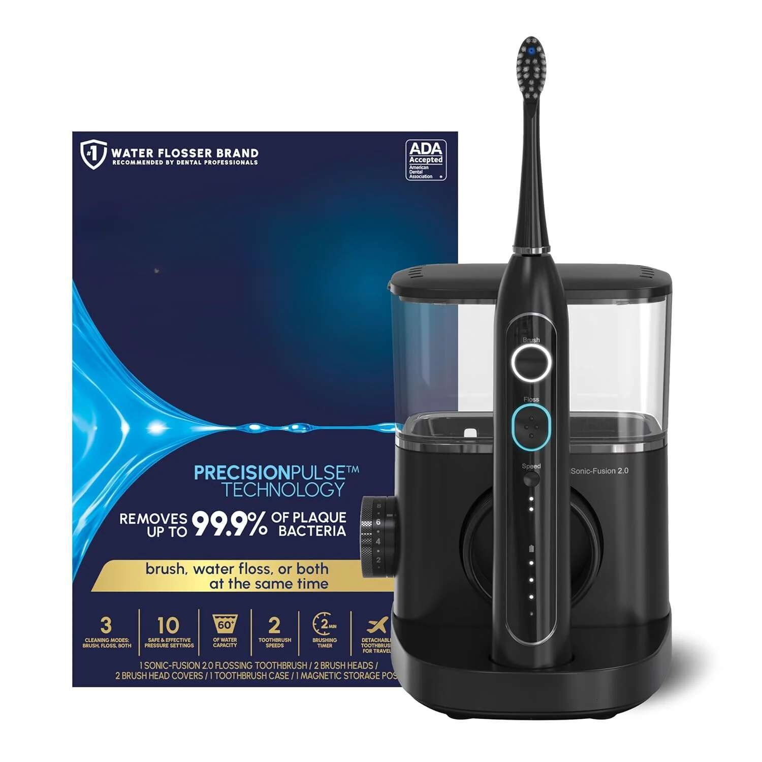 Professional ssing Toothbrush, Electric Toothbrush and Water sser Combo In One, Black SF-04, Packaging May Vary-image-1041598468