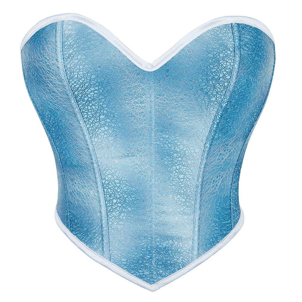 Seamless Full Body Women Shapewear Sleeveless Bustier butt lifter hip lifting compression panty Crop Top Sky Blue Sweetheart Overbust Corset Lingeri