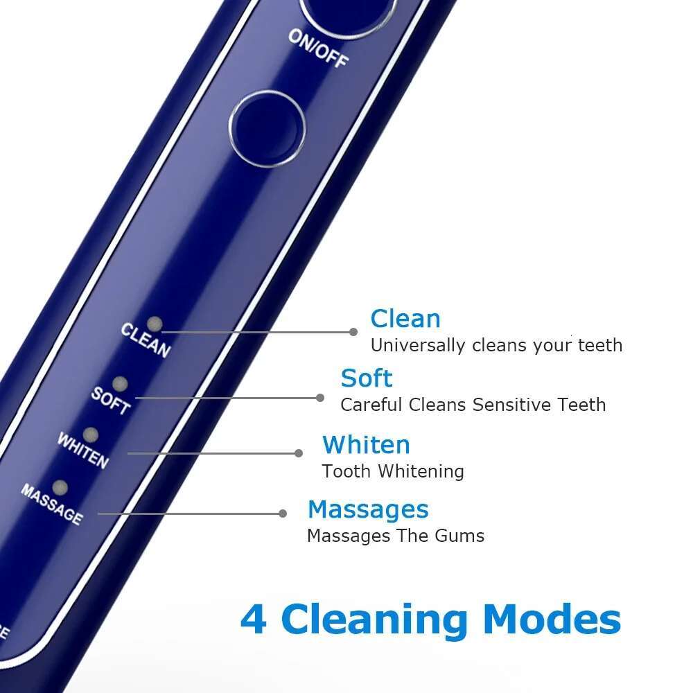 Electric Toothbrush T25 - Replace Brush Head, 4 Mode, Onekey Operate, Sonic Vibrate, Waterproof, Cleansing-image-1041598776