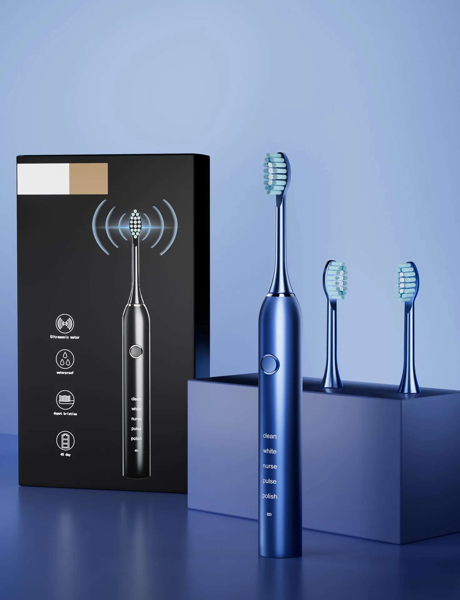 Sonic Electric Toothbrush Adult Gift set 4 colors Optional 5 cleaning modes DuPont Microcore soft wool-image-1041599037