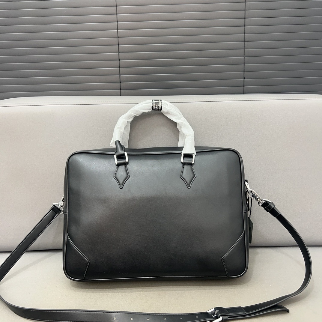 designer men's pure leather black cross stripe briefcase messenger bags laptop bag business office computer bag cross-body traveling shoulder b