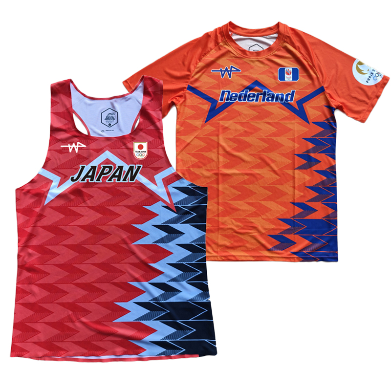 Japan Nederland National Team Man Fast Running Singlet Track and Field Athlete Vest Marathon Elite Runner Singlet Custom logo Suit Tank Top Shirt