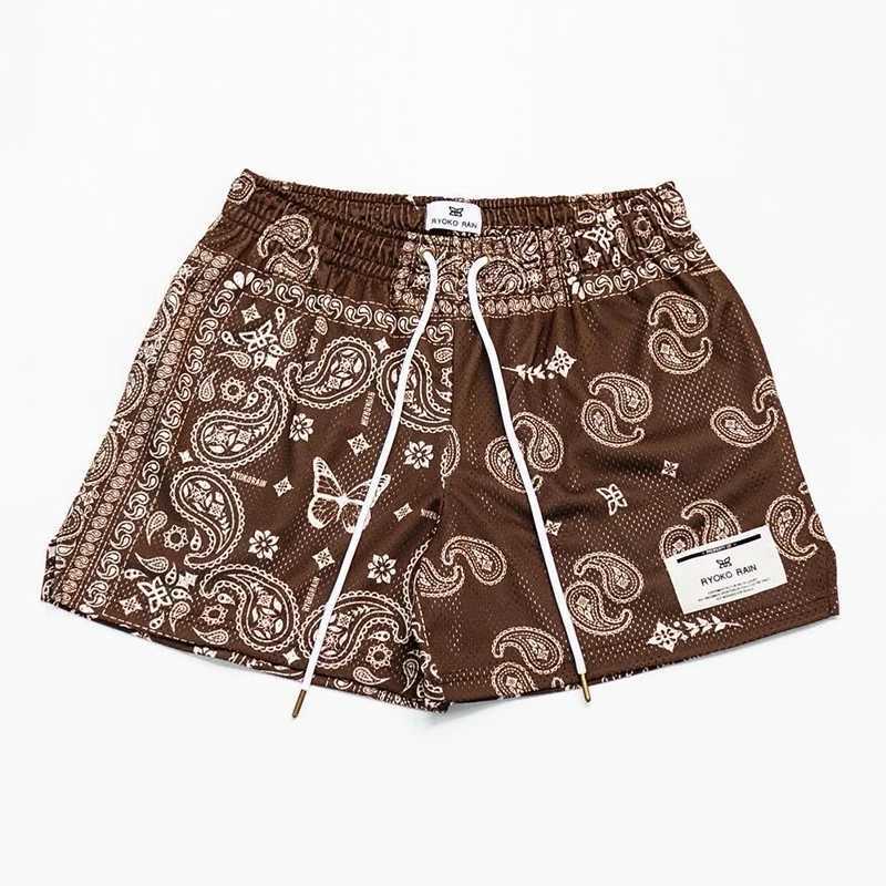 RYOKO RAIN New summer mens shorts men and womens fashion beach seaside casual shorts mesh sports quick-drying quarter pantsXJ250114
