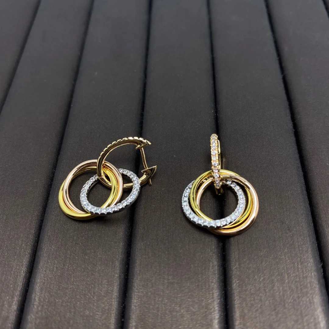 Stud Stud High Quality Silver Jewelry Fashion Exquisite TRINITY Earrings Inlaid Stone Earrings Women Jewelry Gifts Free Shipping H25115