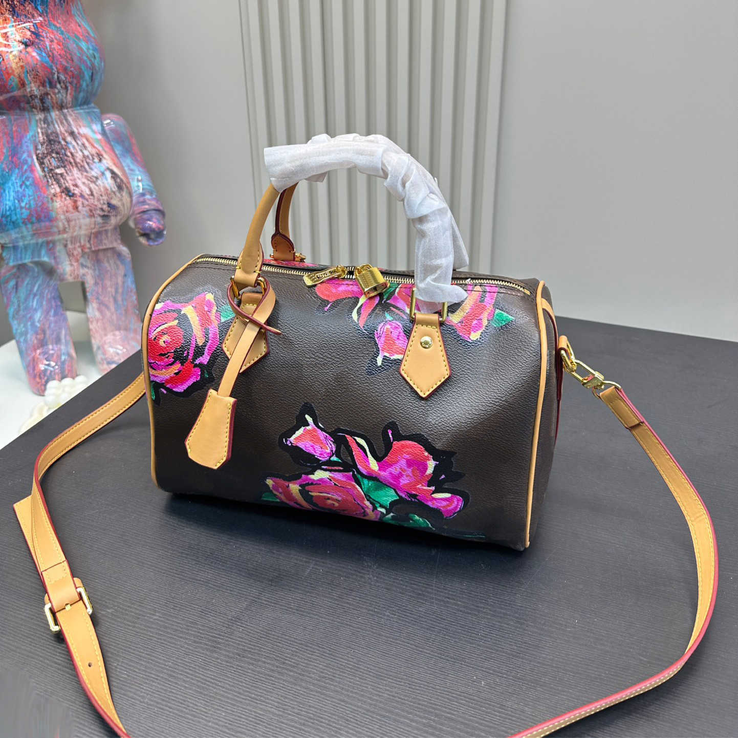 Luxurys Designer Bag vintage Flower tote bags Women luxurys Hand Shoulder Bags Fashion boston Lady Clutch Tote Bags Female duffle bags travel bags 2