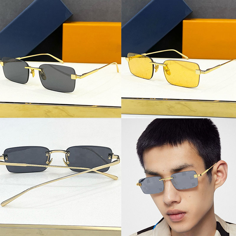 Pure Low Square Sunglasses 2194U Designer Lightweight stylish Rectangular Frameless Black Lens Mens Top Quality Elegant Casual Small Frame UV Resist