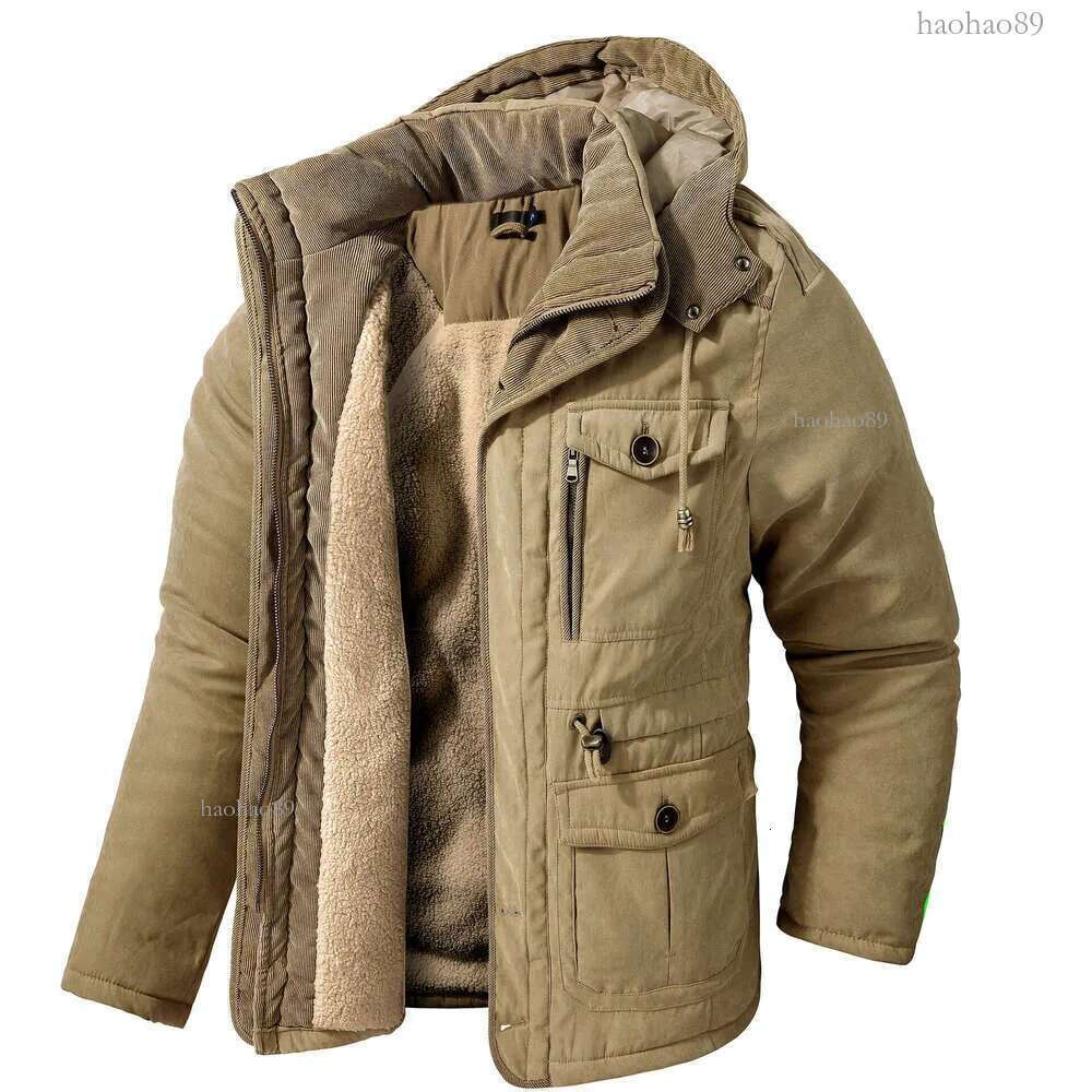 Winter Fleece Parkas Men Warm Windproof Jackets Thick Hooded Parka Coat Mens Fur ner Outerwear Casual Cotton Padded Jacket
