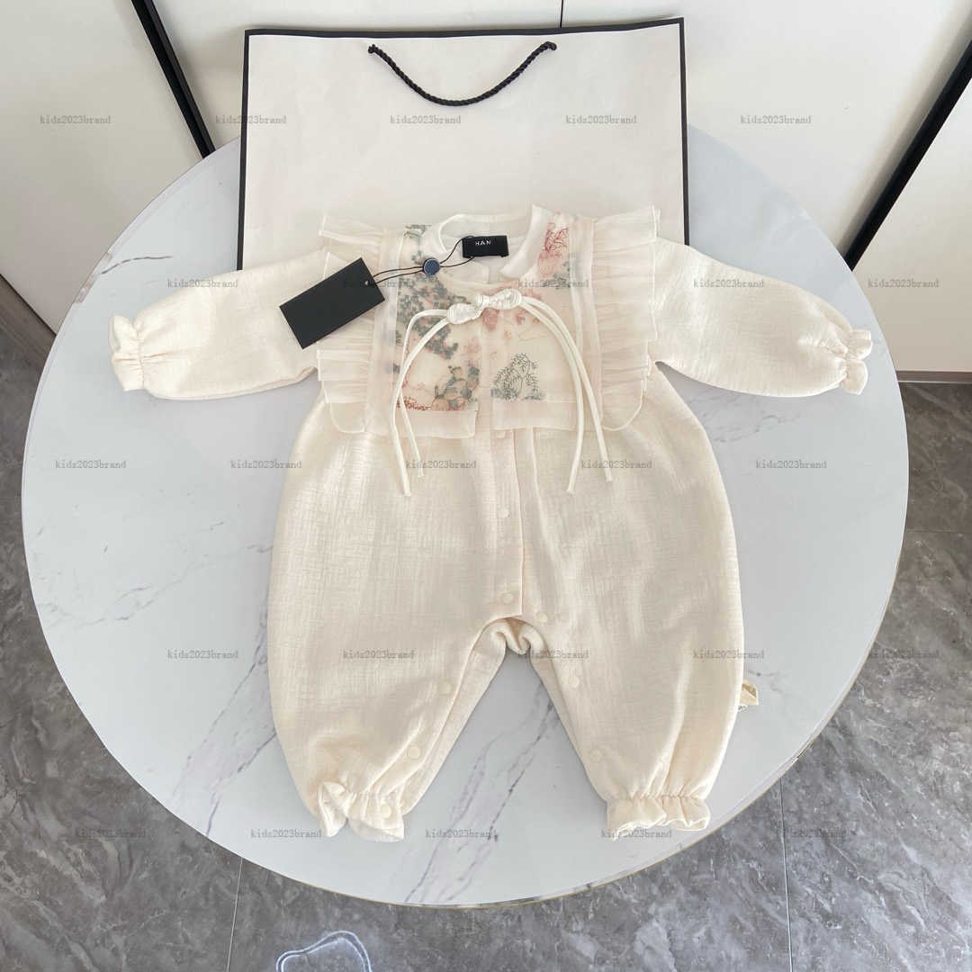 New newborn baby jumpsuits kids knitted onesie toddler designer clothes infant bodysuit Chinese-style long sleeves romper-image-1041889082