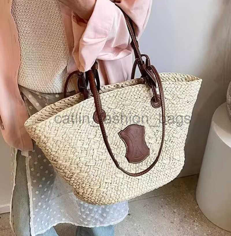 Sac à bandoulière grande capacité pour femmes, panier tissé en paille d'été, sac à main mode femme luxe de styliste, sac de plage Bali Shopper fo