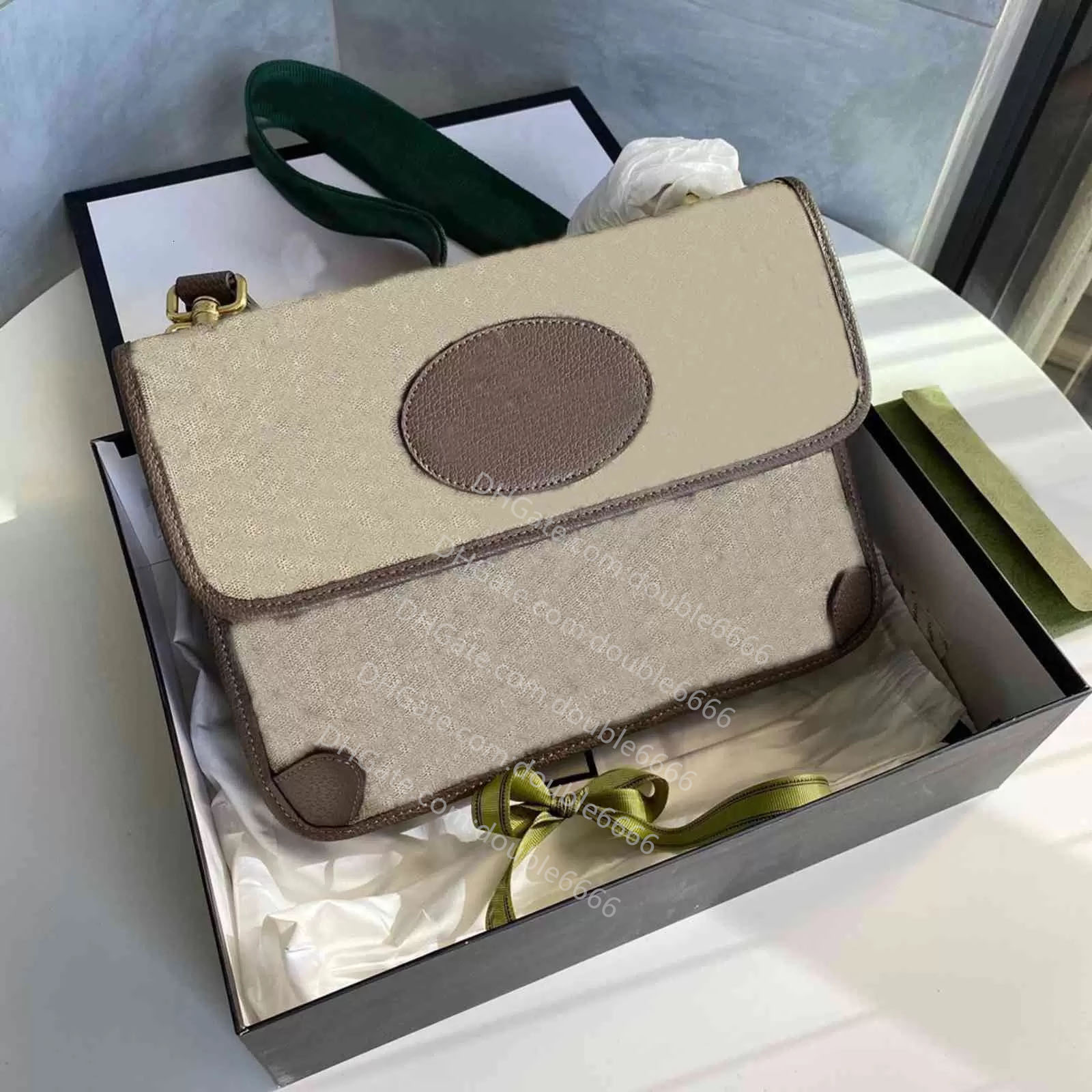 Shoulder Bags small messenger bag Beige canvas Cross Body Green and red Web strap Women Luxurys Designers shoulder bag chest bag waist bag-image-934342537