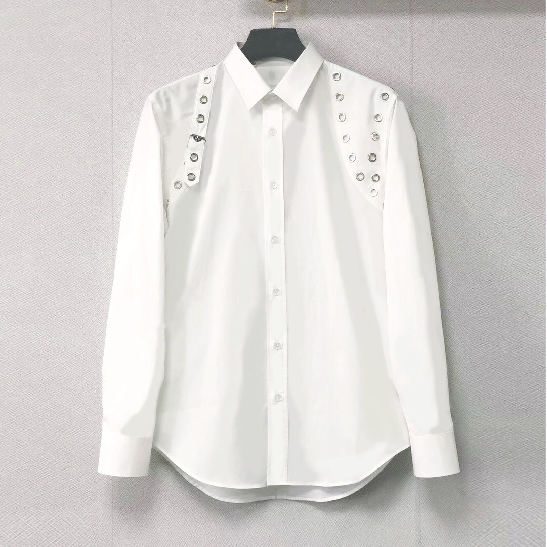 Chemise de robe masculine slim flex collier stretch stretch stretch marque de marque femmes manches longues robes de robe hip hop qualité coton t