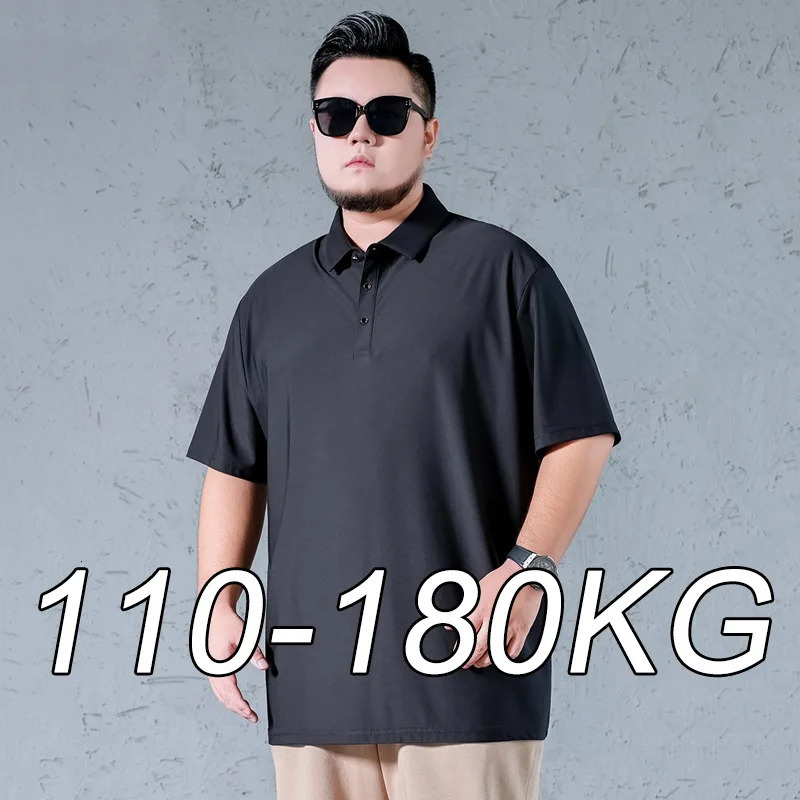 1XL7XL Plus Size Mens POLO Shirt Casual Ice Silk Seamless Shortsleeved Highquality Polo T for Men 250107Z