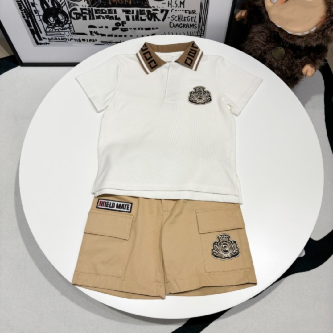 Baby Set Girl Boy Designer Tracksuit Kids Lapel T-shirts 2025 Luxury Kid Tracksuits Children Two-Piece Fitness Costume Séchage rapide et Breatch