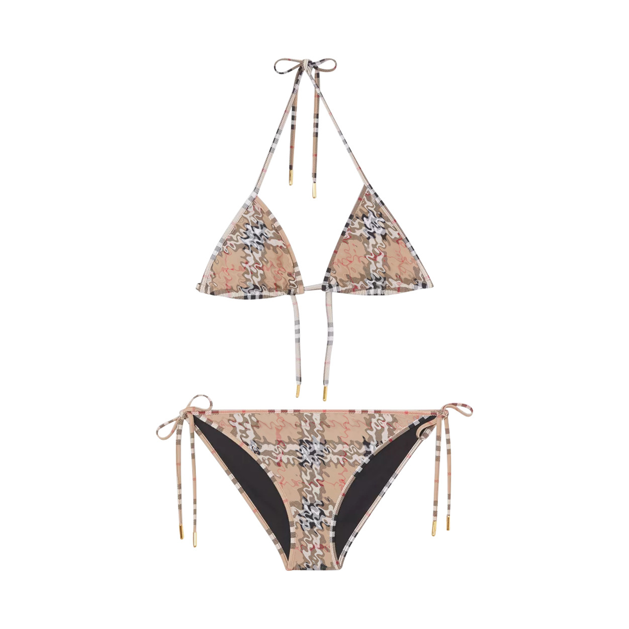 Sexy Slim Bikini à carreaux Femme Maillot de bain Créateur Ensemble moulant Classique Luxe Deux pièces Plage Vacances Scrunch