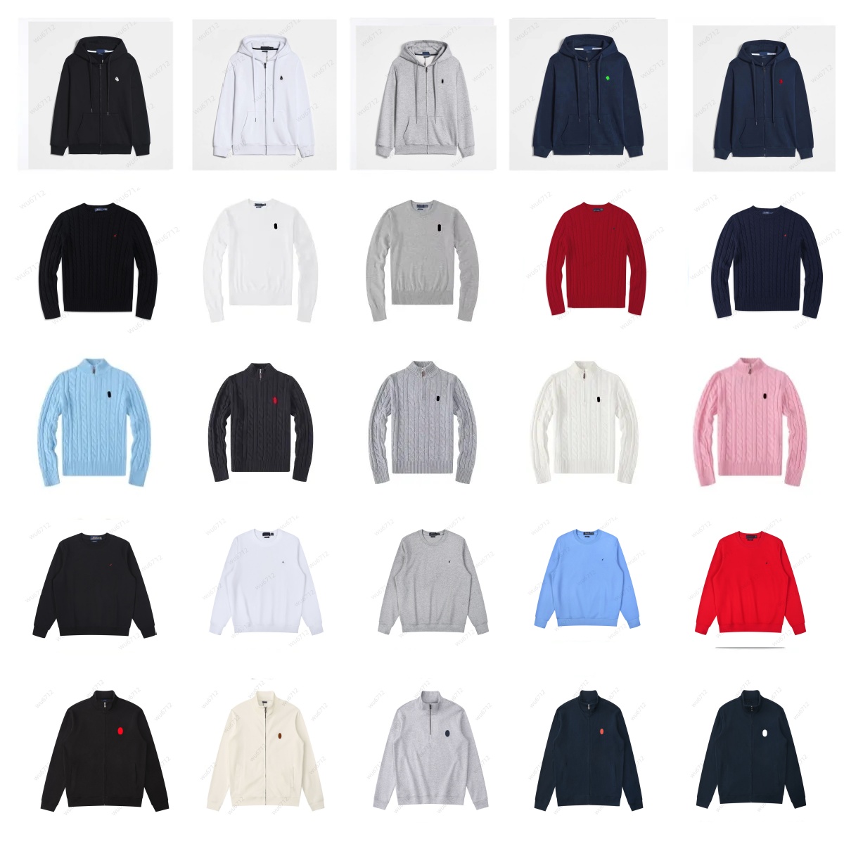 mens sweaters autumn wool casual small horser pull half zip polos chandail cardigan jacket winter long sleeve sweater Pullover women hoodie size s-5