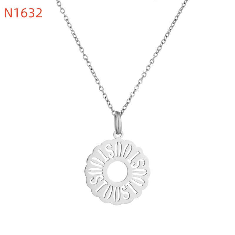 New Fashion Women Silver Gold Stainless Steel Bear Cartoon Letter Animal Pendant Necklace Sets Jewelry-image-1042226378