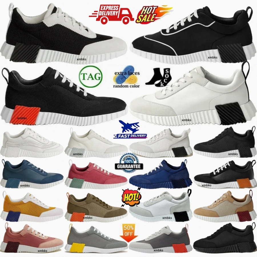 Bouncing Sneakers Designer Suede Shoes Trainers Black White Leather Calfskin Womens Breathable Patchwork Mesh Shoe Men Bounce Sneaker Women Sneak-image-971865381