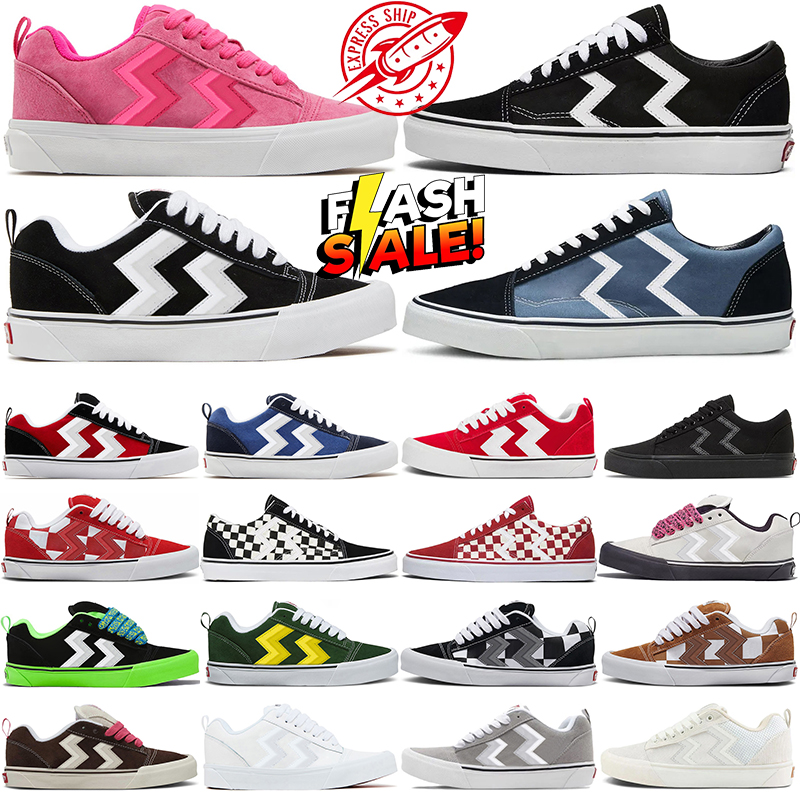 Designer Casual Shoes Classics Canvas Flat Sneakers Skool low KNU STACK Triple White Black Pink Red Womens Mens Trainers Sports Sneakers-image-954679508