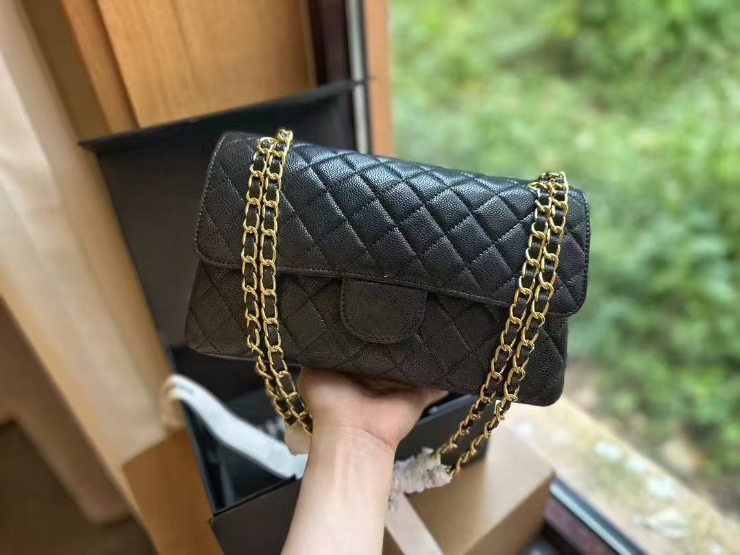 Designer bag Jumbo Double Flap Bag Luxury 25CM Real Leather Caviar Lambskin Classic Purse Quilted Handbag Mirror quality 10A