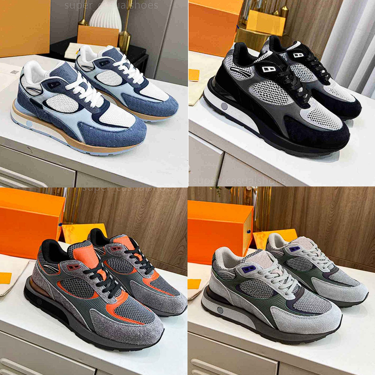 Men Trainer Run Away Sneakers Designer Suede Casual Shoes Platform Sneaker Leather Lace up Outdoor Running Shoes Size 38-46