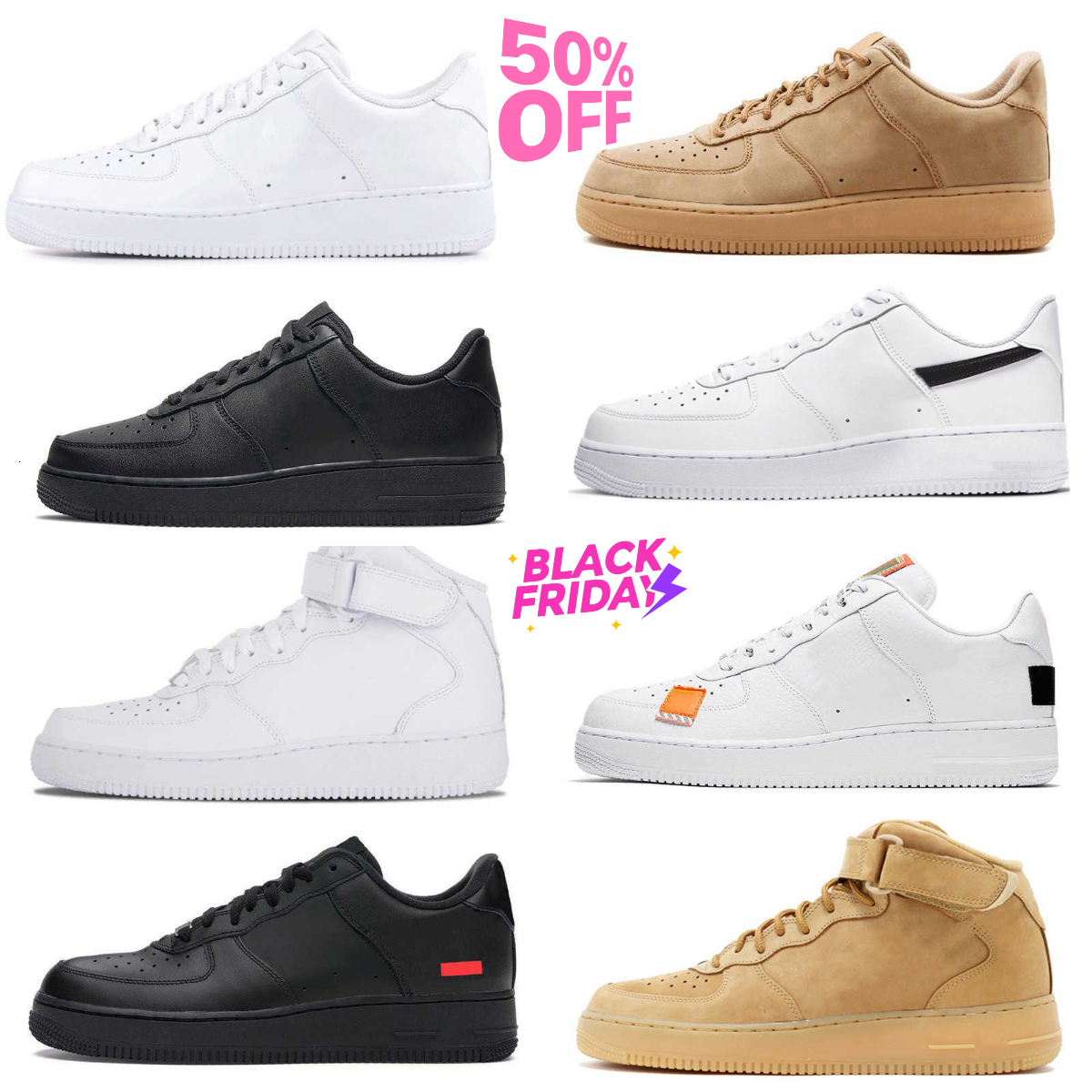 Trainers 1 Men Low Casual Shoes Designers ONE 1 07 Skateboard Tennis Unisex Sports Jogging Shoe Brand High Women All White Black Wheat Running Outdo