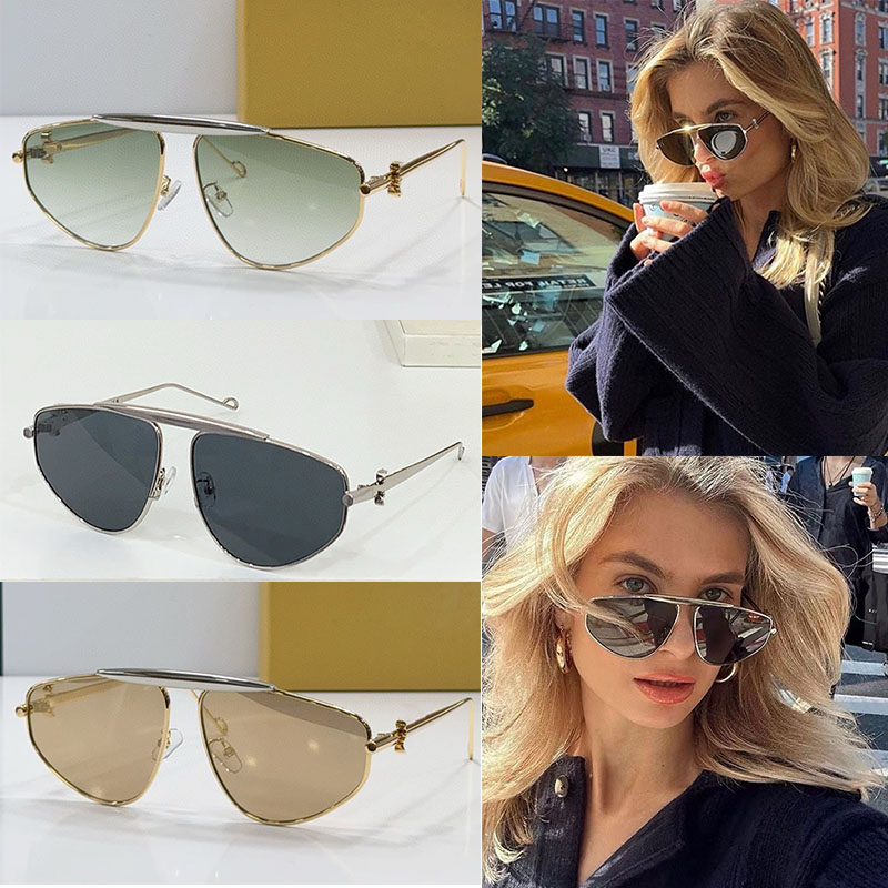 Luxury Femme Métal Lunettes de soleil LW40116U Multi fonctionnelle Colorful UV400 Haut Conception de tuyaux en acier et lentille angulaire des fe