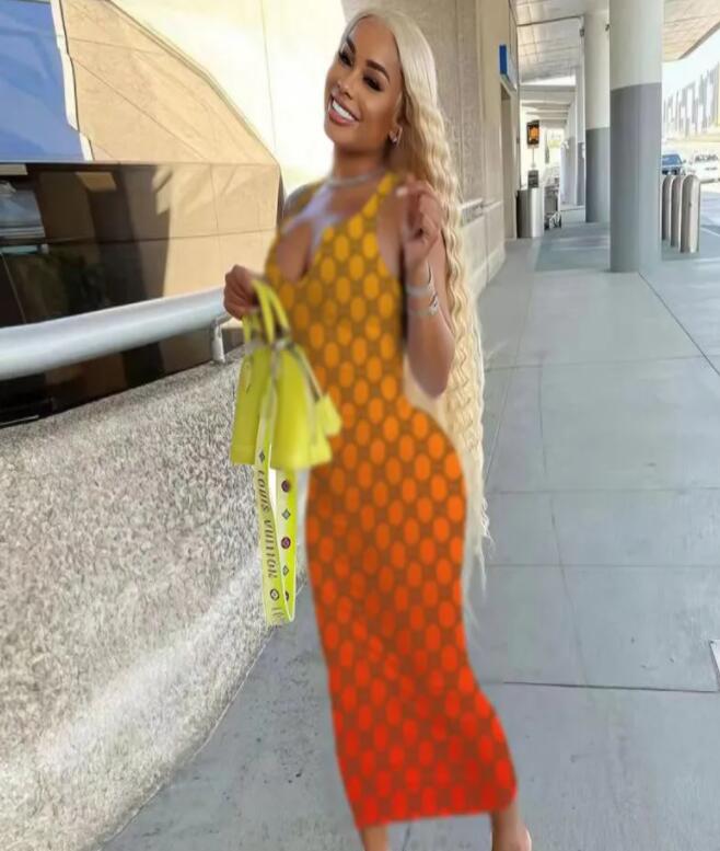 Designer nouvelles femmes robes décontractées luxe classique robe en tricot mode lettre hauts modèle haute qualité vêtements pour femmes