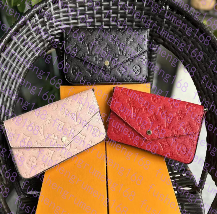 Top 3PCS Set Femme Sac à bandoulière Classic Luxury Designer Hands sac à main en cuir authentique Tote Messager Messen Sac Crossbody Bag 22cm