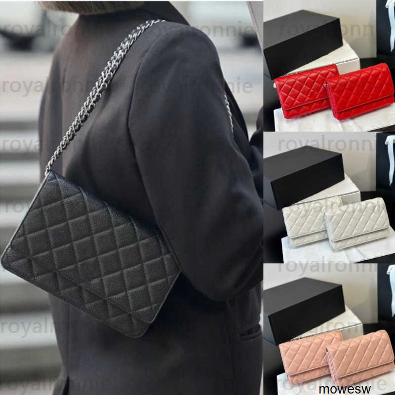 Evening Bags Evening Bags Pretty Caviar Woc urious Women Designer Classic Fashion Wallet Chain Grained Shiny Calfskin Crossbody Bags Shoulder Purse