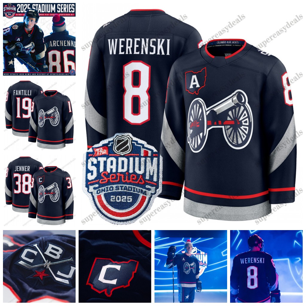 8 Zach Werenski Jackets 2025 Stadium Series Jerseys 13 Johnny Gaudreau Kirill Marchenko Adam Fantilli Mathieu Olivier Blue Sean Monahan Dmitri Vo-image-929222533