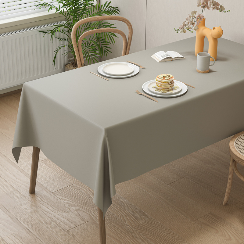 White Lambskin Waterproof and Oil-proof Leave-in Meal Rectangular Coffee Tablecloth Table Mat-image-1042515797