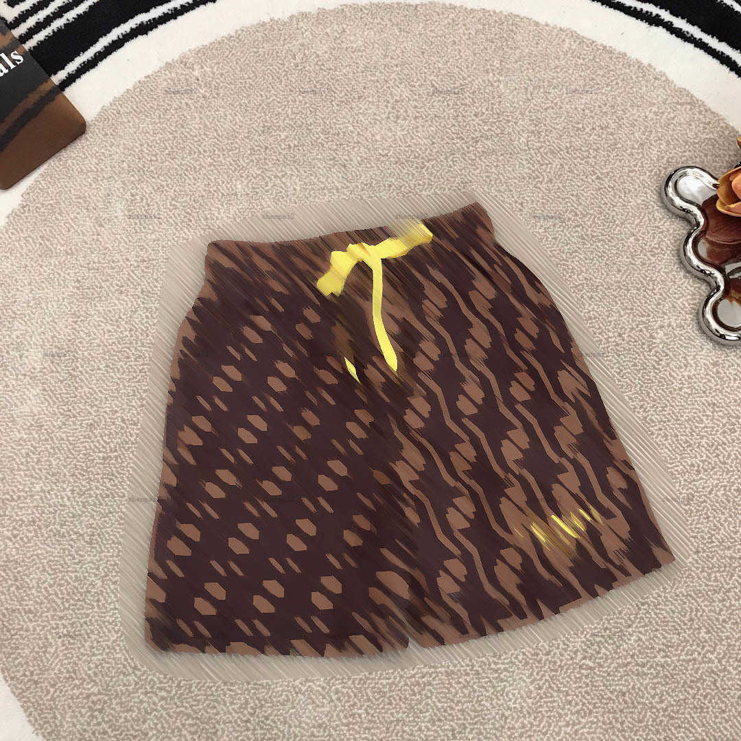 Luxury baby swimsuit Summer kids beach pants Full print of letters child swim trunks Yellow lashing rope design Boys swimming trunks-image-1042563766