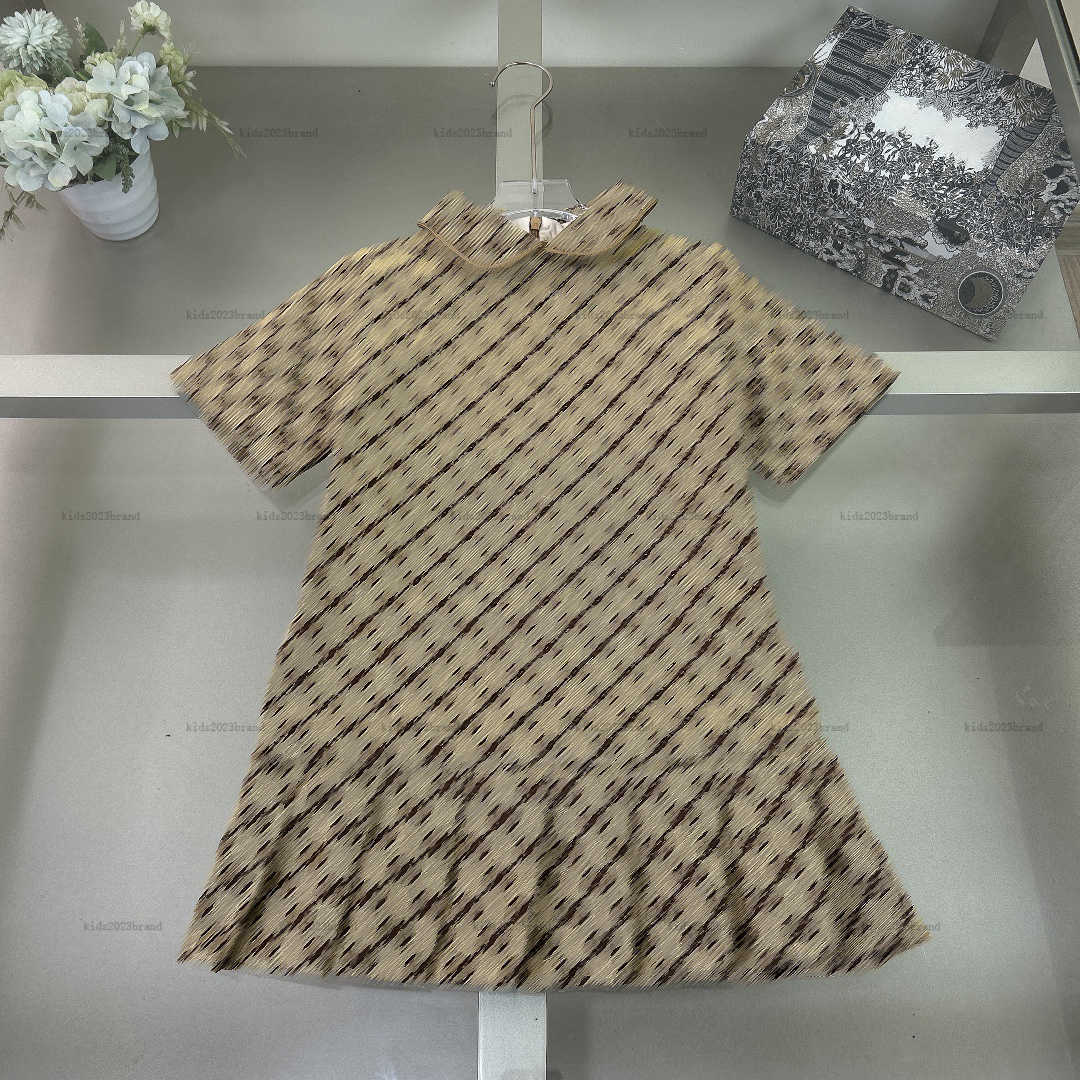 New baby dress Doll collar design Princess dresses kids designer clothes Various styles Girls skirts logo full print design child frock-image-1042726225