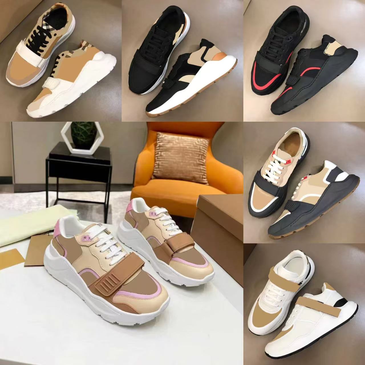 Sneakers de créateurs chaussures décontractées à rayures vintage de baskets plate-forme entraîneurs entraîneurs de chaussures extérieures de sais