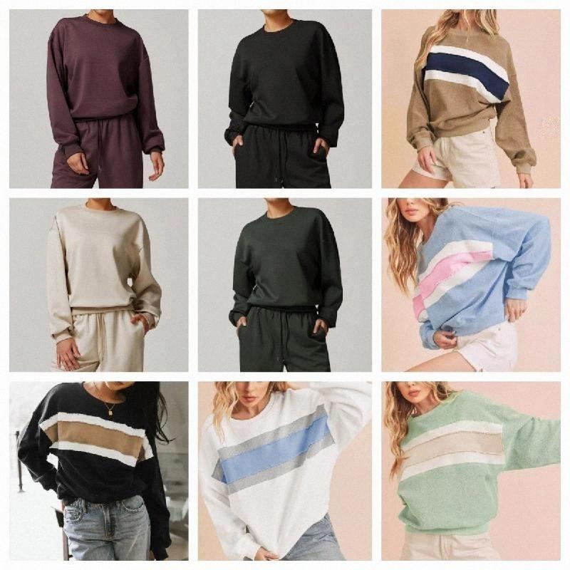 Designer Yoga Outfit alohoodie womens hoodie loose Oversized Women's Yoga Outfit Loose Round Neck Sweater Yoga Shirts Quick dry Running tracksu