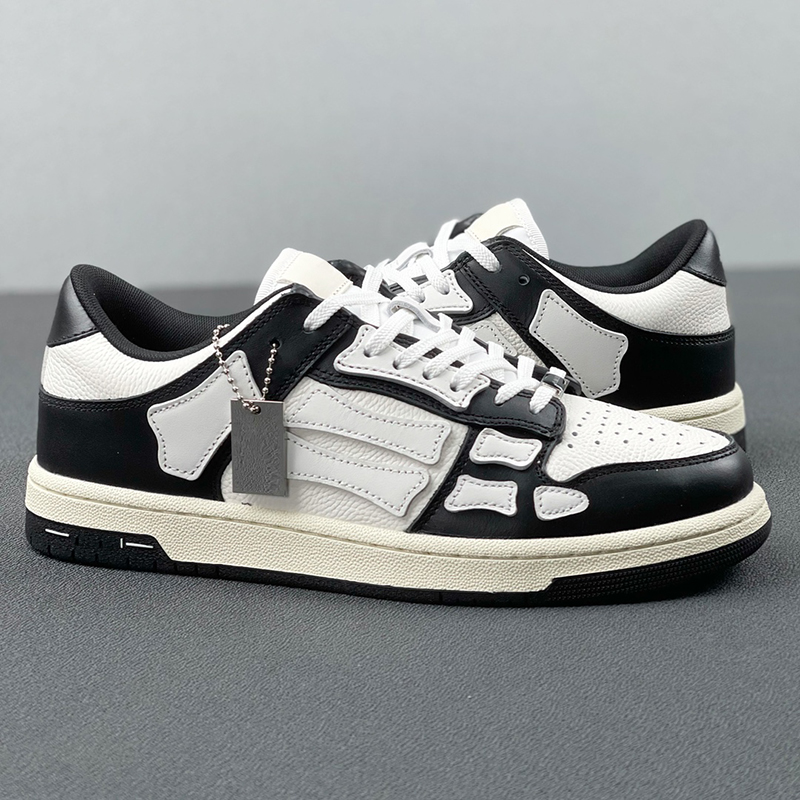 Designer Casual Shoes Men Women Skel Top Low Genuine Leather Sneaker Skelet Bones Runner Sneakers Grey Black White Pink Blue Red Mens Trainers Si-image-944133177