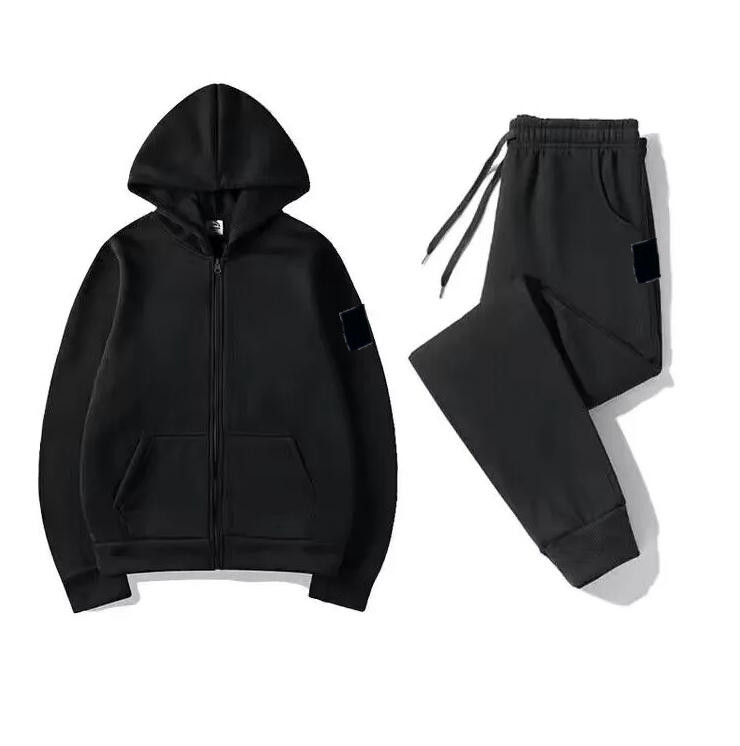 luxury JACKET Men Women Casual Tracksuit Spring Autumn Men&#039;s Sets Solid Color Sportswear Brand Hoodie Pants Clothing Fashion 2 Pieces Set Sp-image-978980367