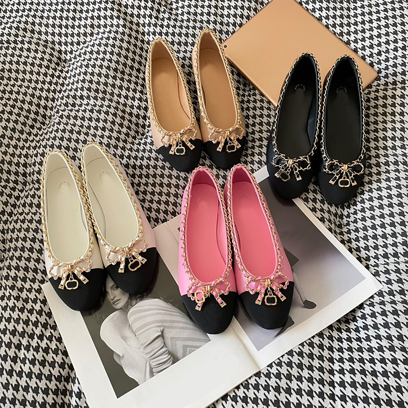 25SS Designer Sandales Couleur assortie des sandales pour femmes papillons Ballet Ballet Ballet Round Toe Slip on Flats Size36-42