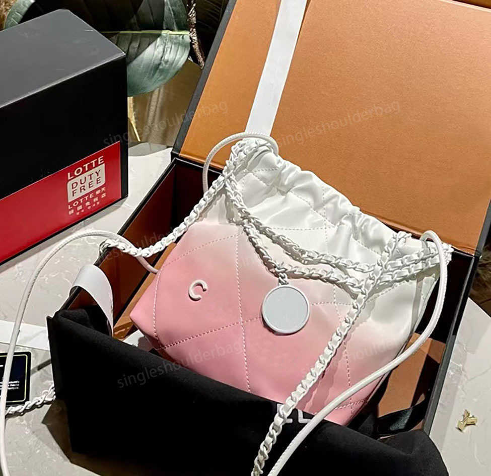 7A Totes Evening Top Bags quality Gradient Leather tote trash shopping bag luxury Womens Drawstring chain travel handbags Crossbody bags