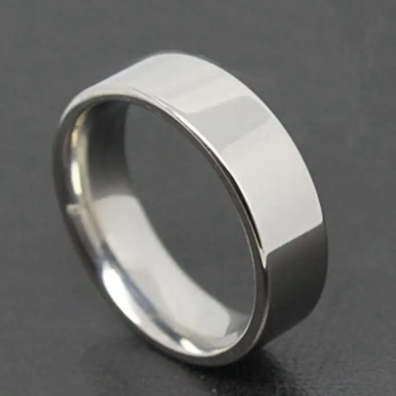 Wholesale 50pcs 4mm 6mm Plain Male Female Band Rings Classic Stainless steel Wedding Rings 250110