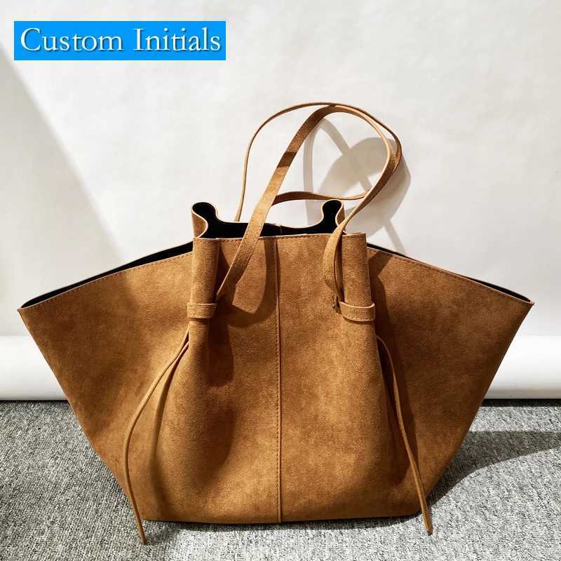 Arrival Custom Initials Mochi Faux Suede Tote Bags For Women Luxury Designer Handbag Purses 2025 New In Large Capacity Underarm Shoulder Z250118